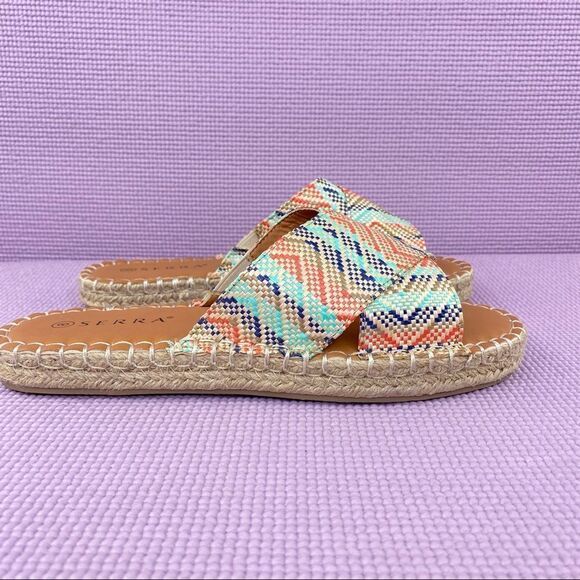 Serra Woven Cross Strap Espadrille Slide Sandals Size 8 NWOT - Picture 2 of 10